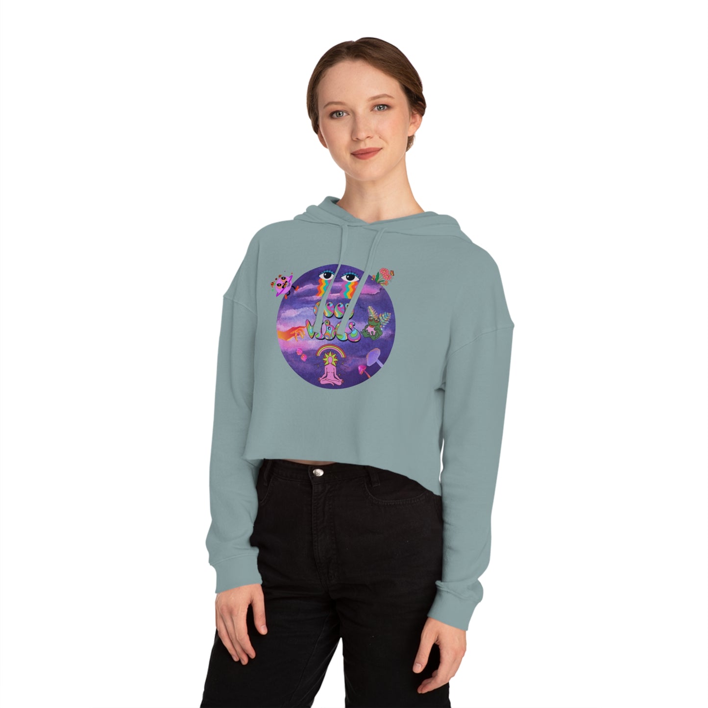 Women’s "Good Vibes" Cropped Hoodie