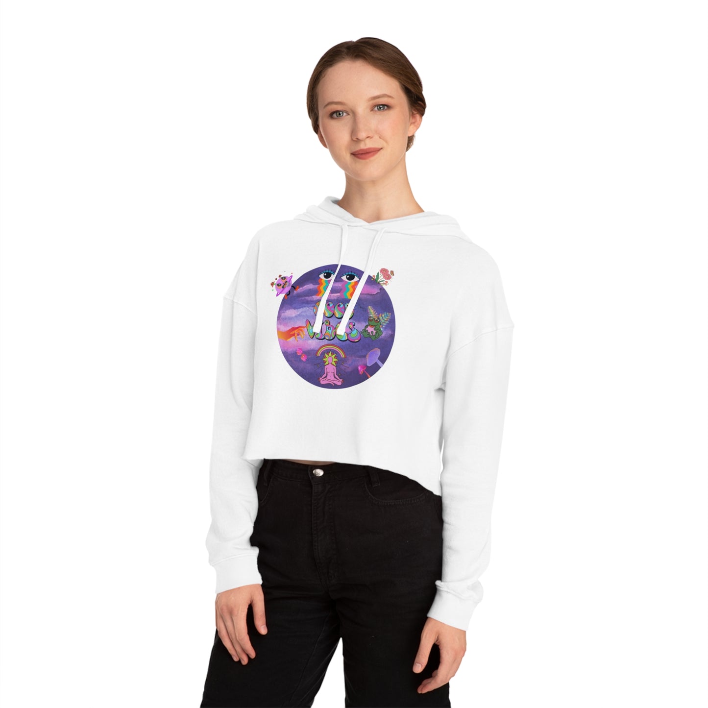 Women’s "Good Vibes" Cropped Hoodie