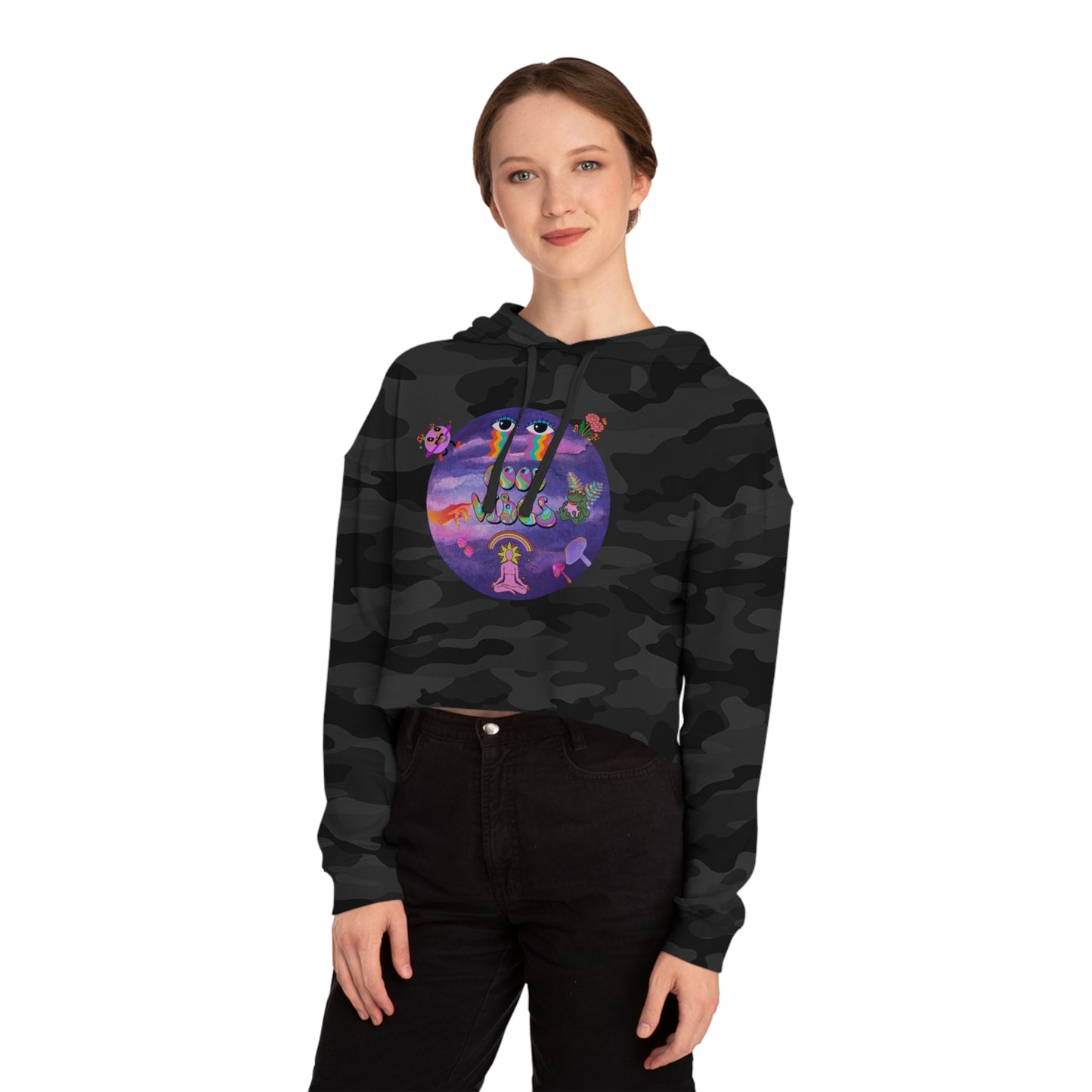 Women’s "Good Vibes" Cropped Hoodie